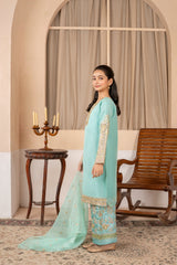 Khayat Stitched 3 Piece Formals Suit-Aquamarine