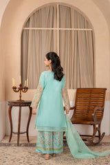 Khayat Stitched 3 Piece Formals Suit-Aquamarine