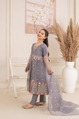 Khayat Stitched 3 Piece Formals Kids Collection'2025-Greyish