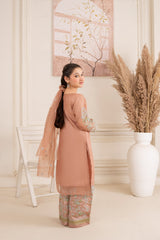 Khayat Stitched 3 Piece Formals Kids Suit-Tea Pink
