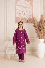 Khayat Stitched 2 Piece Lawn Kids Suit-Purply
