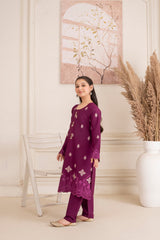 Khayat Stitched 2 Piece Lawn Kids Suit-Purply