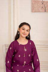 Khayat Stitched 2 Piece Lawn Kids Suit-Purply