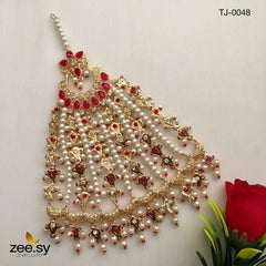 PEACOCK JHUMAR-0048 Red - Zeesy Jewellery