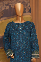 Hz Turkish Jacquard Unstitched 3 Piece Shawl Dyed Yarn Suit-TJS-1145