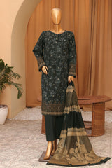 Hz Turkish Jacquard Unstitched 3 Piece Shawl Dyed Yarn Suit-TJS-1146
