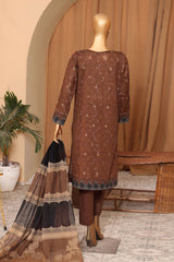 Hz Turkish Jacquard Unstitched 3 Piece Shawl Dyed Yarn Suit-TJS-1149