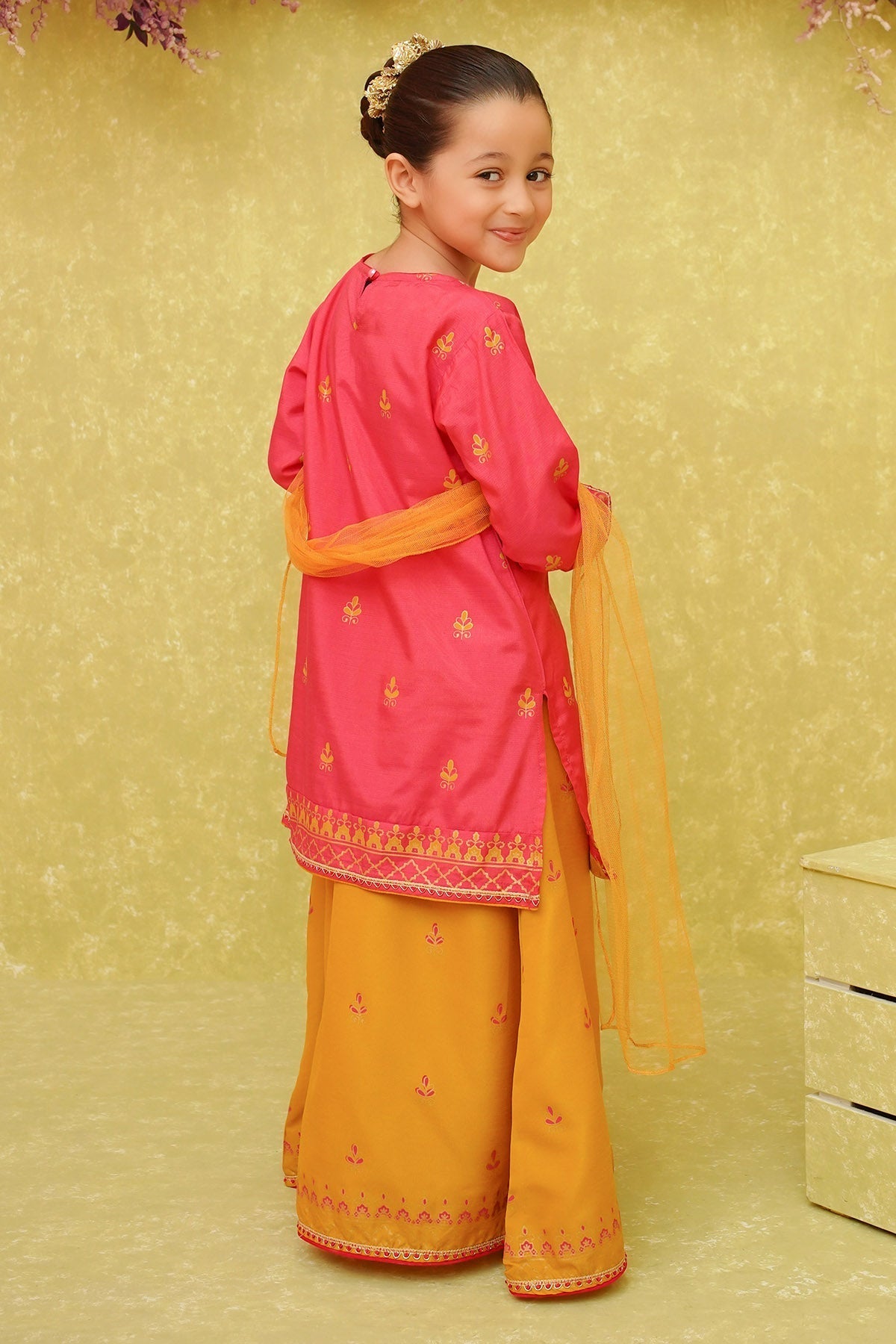 Cotton Silk Printed 3 Pc Suit - Wear Ochre