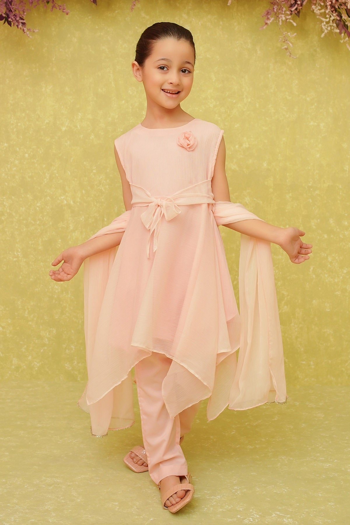 Chiffon Embroidered 3 Pc Suit - Wear Ochre