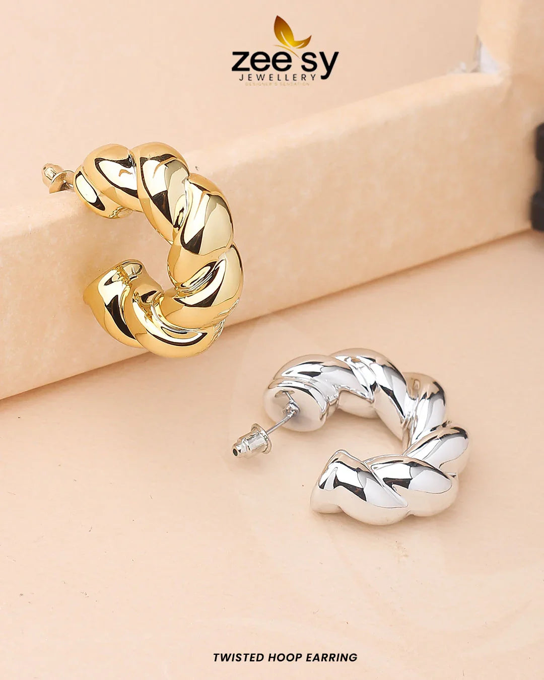 Twisted Hoop Earring - Zeesy Jewellery