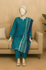 Almeerah Unstitched 3 Piece Luxe Summer Collection'2025-Teal Ocean Breeze