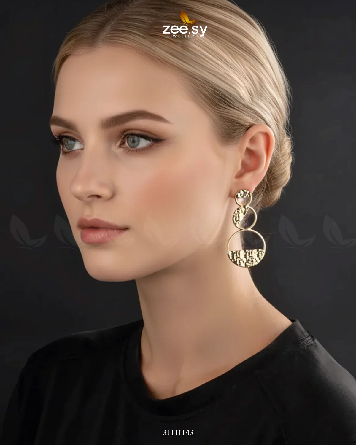 Textura Earrings Golden - Zeesy Jewellery
