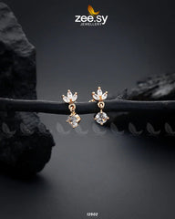 Tiny Leaf Earrings Golden - Zeesy Jewellery