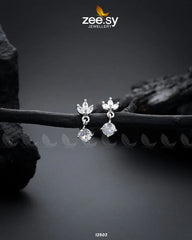 Tiny Leaf Earrings Silver - Zeesy Jewellery