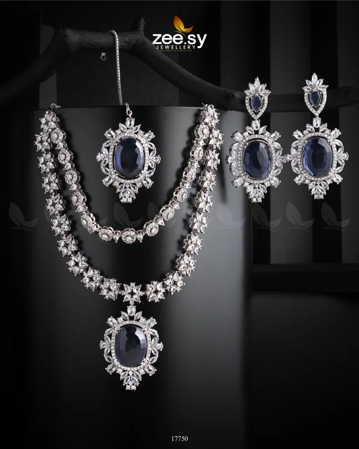 Treasure Necklace Silver Blue - Zeesy Jewellery