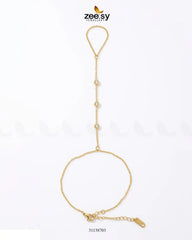 Zeesy-Triple Zirconia Hand Finger Bracelet