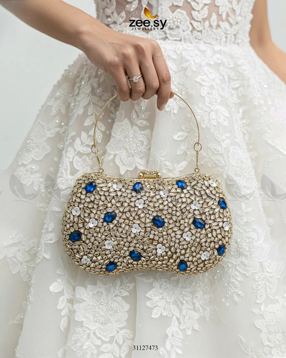 Tropical Azure Butterfly Clutch Bag - Zeesy Jewellery
