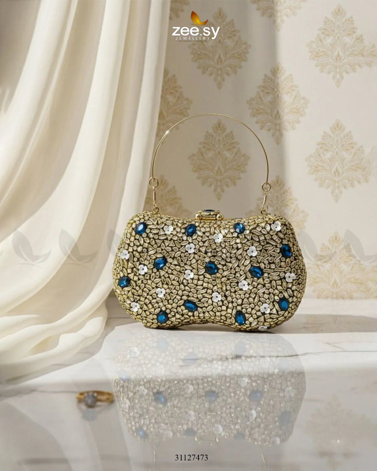 Tropical Azure Butterfly Clutch Bag - Zeesy Jewellery