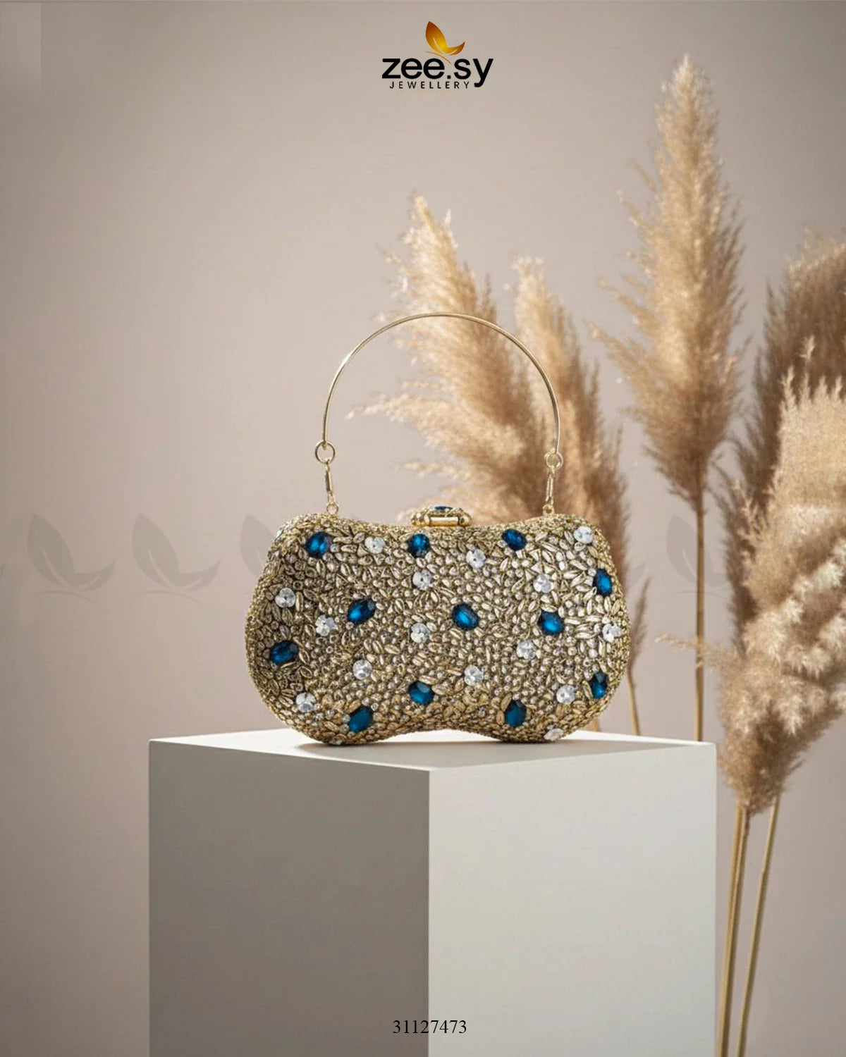 Tropical Azure Butterfly Clutch Bag - Zeesy Jewellery