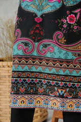 Serena by Madiha Gohar Stitched Summer Suit-Turquoise Blossom - Shirt