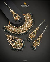 Twirling Bridal Set Emerald Green - Zeesy Jewellery