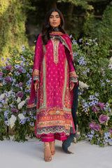 Qalamkar Unstitched 3 Piece Luxe Silk Suit-UA-01-Elia