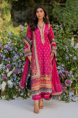 Qalamkar Unstitched 3 Piece Luxe Silk Suit-UA-01-Elia