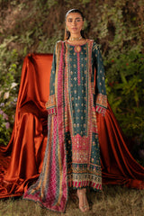 Qalamkar Unstitched 3 Piece Luxe Silk Suit-UA-02-Nina