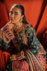 Qalamkar Unstitched 3 Piece Luxe Silk Suit-UA-02-Nina