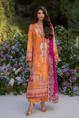 Qalamkar Unstitched 3 Piece Luxe Silk Suit-UA-03-Alma