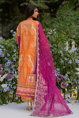 Qalamkar Unstitched 3 Piece Luxe Silk Suit-UA-03-Alma