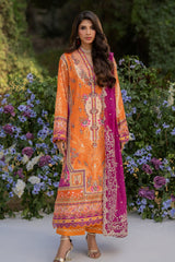 Qalamkar Unstitched 3 Piece Luxe Silk Suit-UA-03-Alma