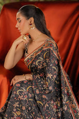 Qalamkar Unstitched 3 Piece Luxe Silk Suit-UA-04-Ava