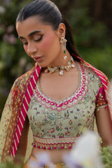 Qalamkar Unstitched 3 Piece Luxe Silk Suit-UA-08-Luna