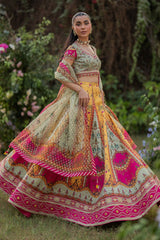 Qalamkar Unstitched 3 Piece Luxe Silk Suit-UA-08-Luna