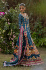 Qalamkar Unstitched 3 Piece Luxe Silk Suit-UA-09-Tina