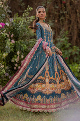 Qalamkar Unstitched 3 Piece Luxe Silk Suit-UA-09-Tina