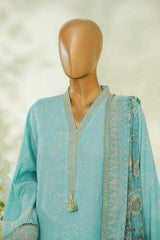 Bin Saeed Stitched 3 Piece Luxury Eid Festive With Flapper Suit-UA-3050-FEROZI