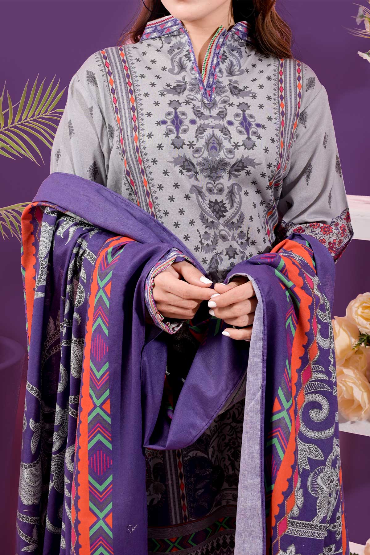 Rafia Khas Unstitched 3 Piece Embroidered Khaddar Collection'2022-UN-DPKH-44