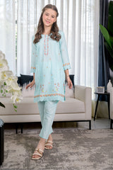 Fresh Bird Stitched 2 Piece Festive Kids Collection'2025-Sea breeze
