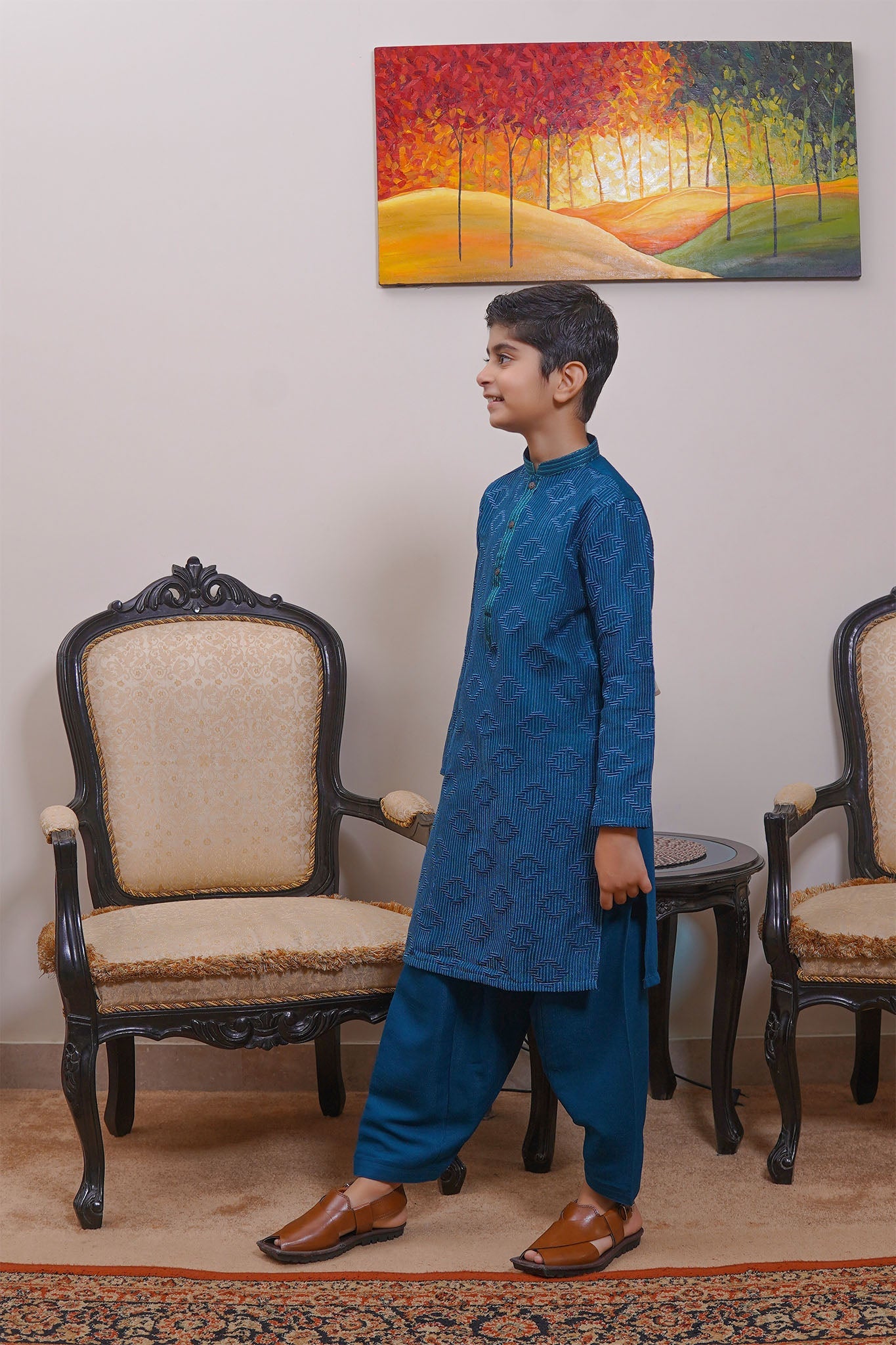 Real Image Kids Kurta Shalwar Collection-KS-489 Slim Fit Green