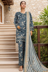 Malika by Sada Bahar Stitched 3 Piece Emb Festive Suit-D-4080-Green