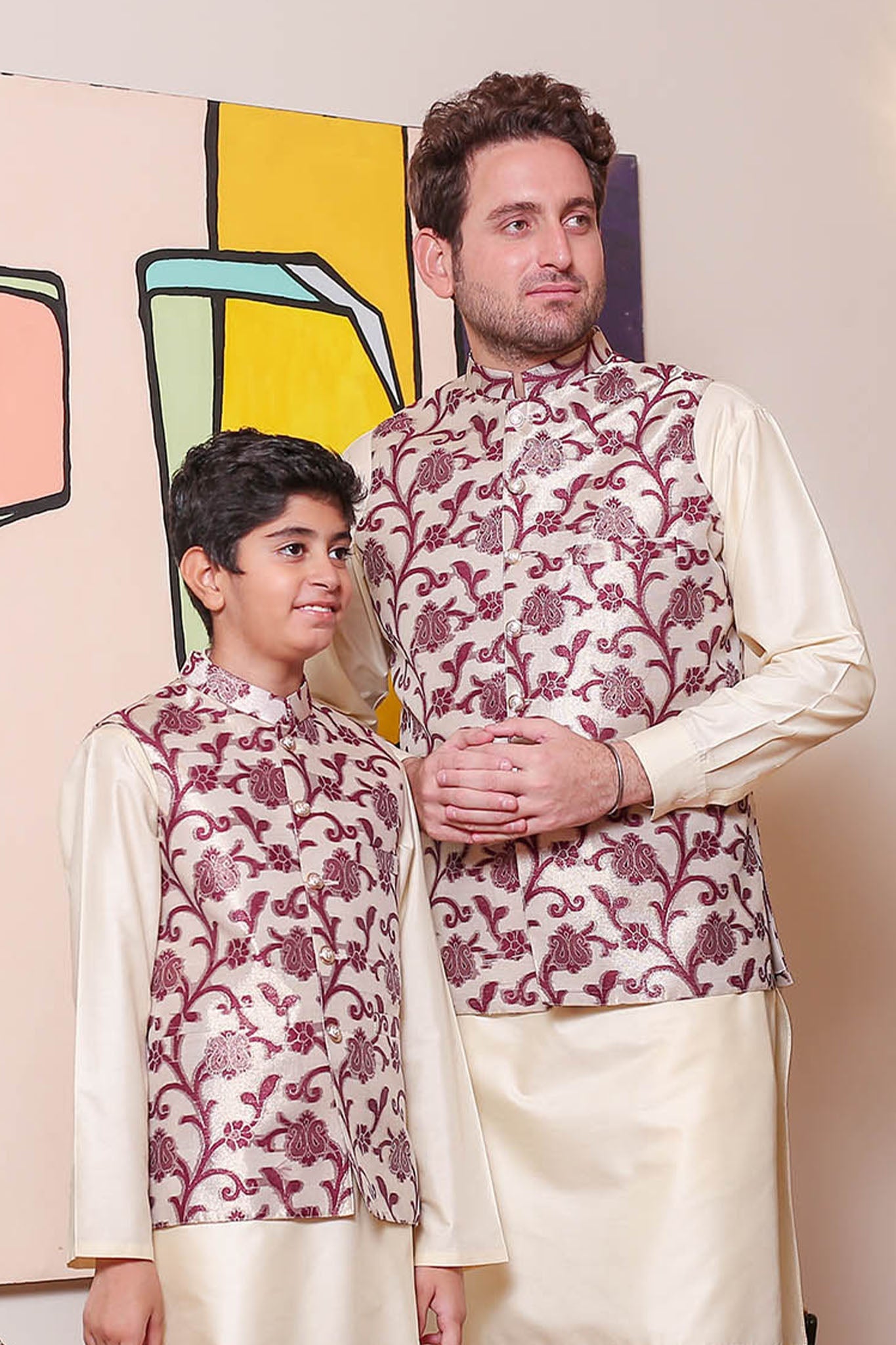Real Image Kids Waist Coat Collection'2025-OKW-045 Smart Fit Cream