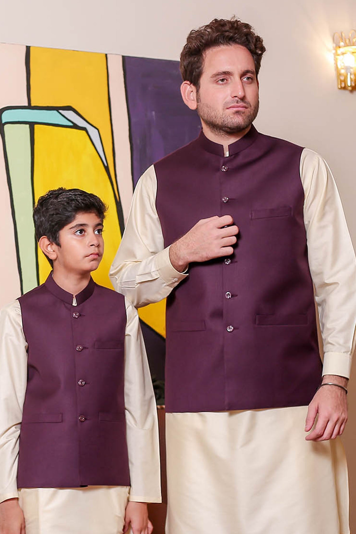 Real Image Kids Waist Coat Collection'2025-OKW-038 Smart Fit Magenta