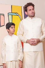 Real Image Kids Waist Coat Collection'2025-OKW-027 Smart Fit Cream