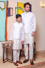 Real Image Kids Waist Coat Collection'2025-OKW-026 Smart Fit White