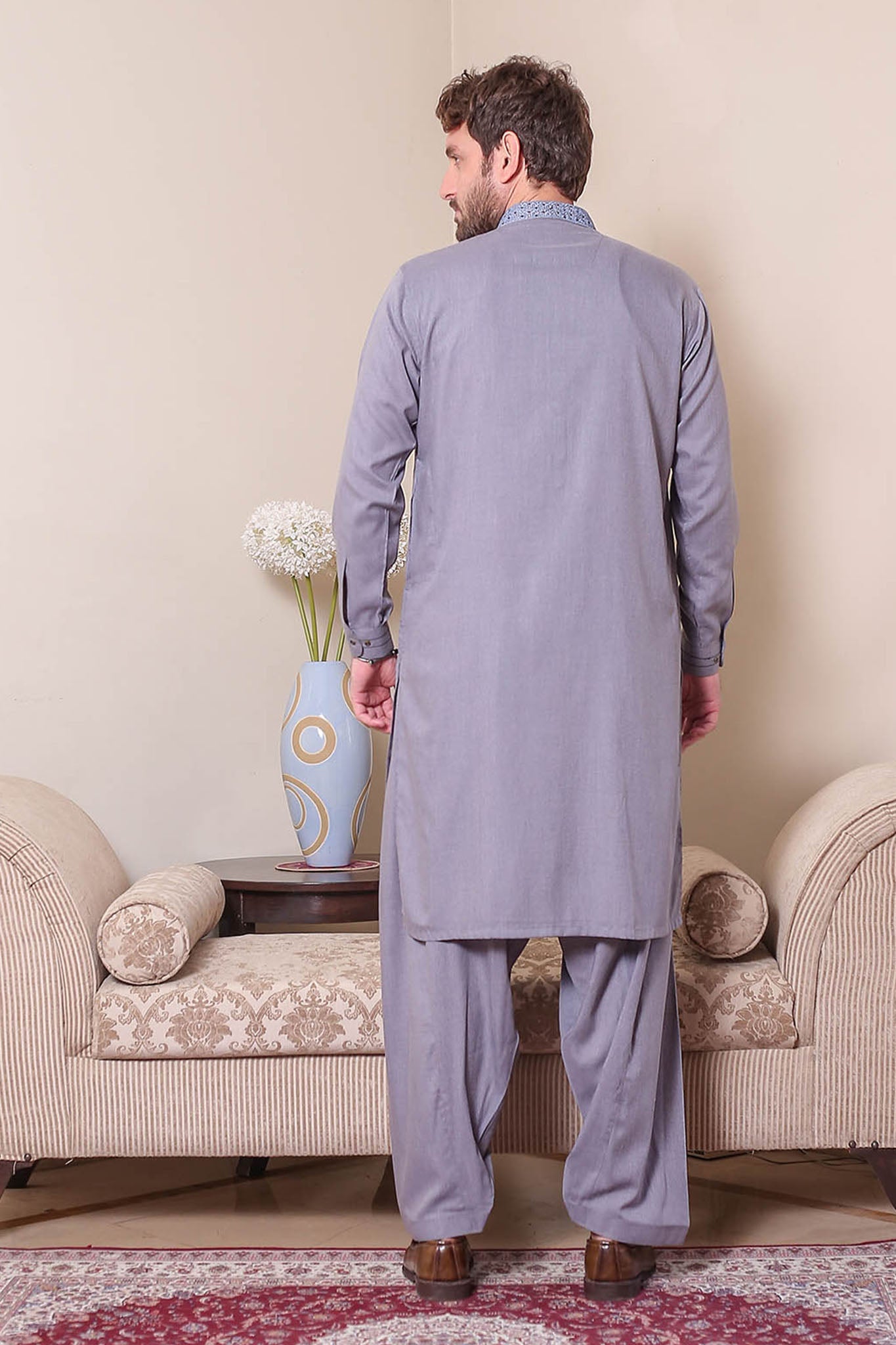 Real Image Mens Kurta Shalwar Winter Collection'2025-D-522 Grey
