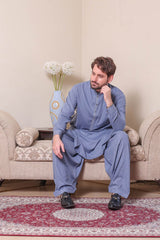 Real Image Mens Kurta Shalwar Winter Collection'2025-D-522 Blue