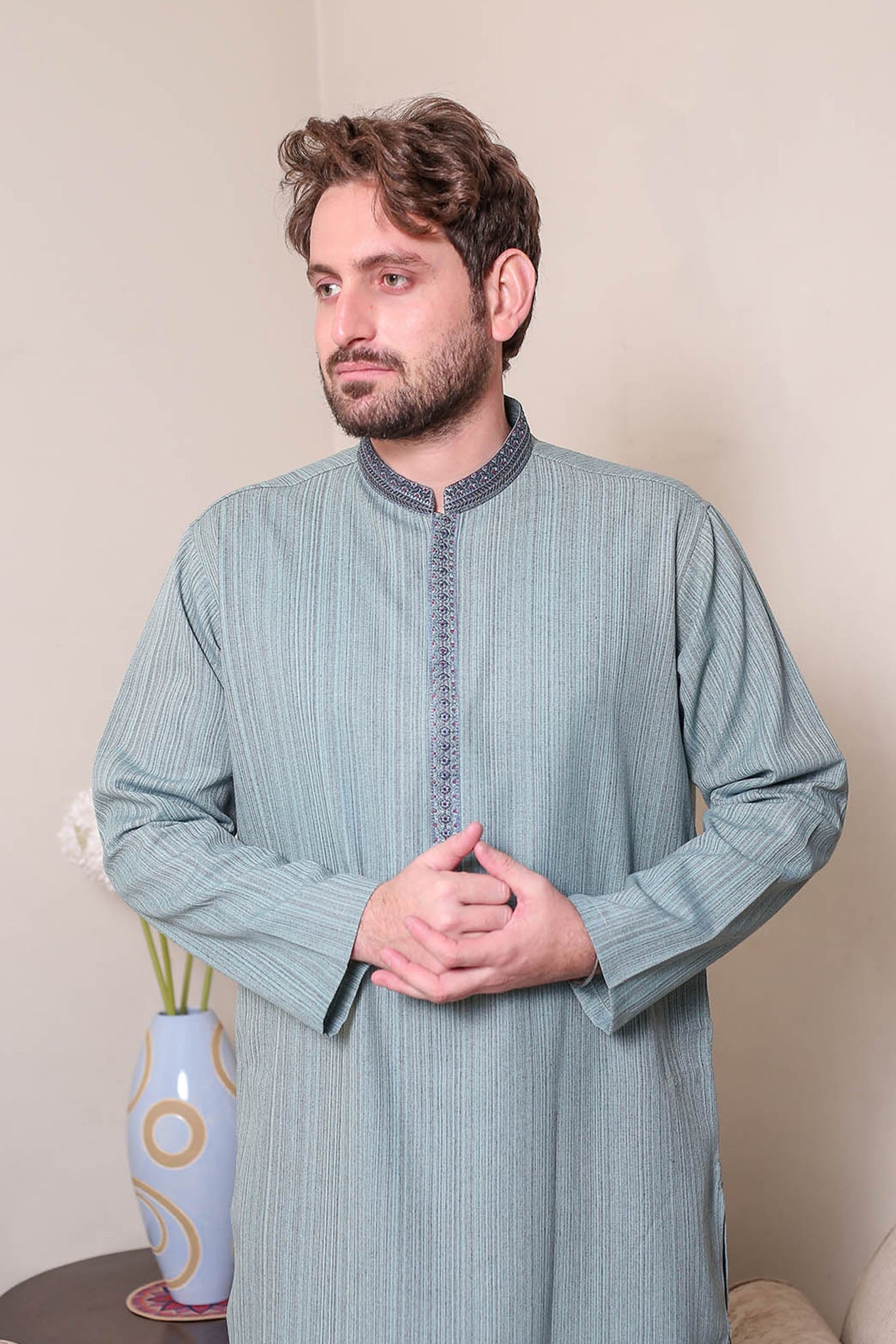 Real Image Mens Kurta Winter Collection-D-455 Grey