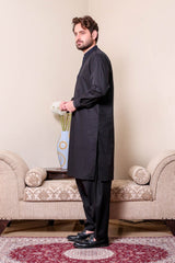Real Image Mens Kurta Shalwar Winter Collection'2025-D-516 Black